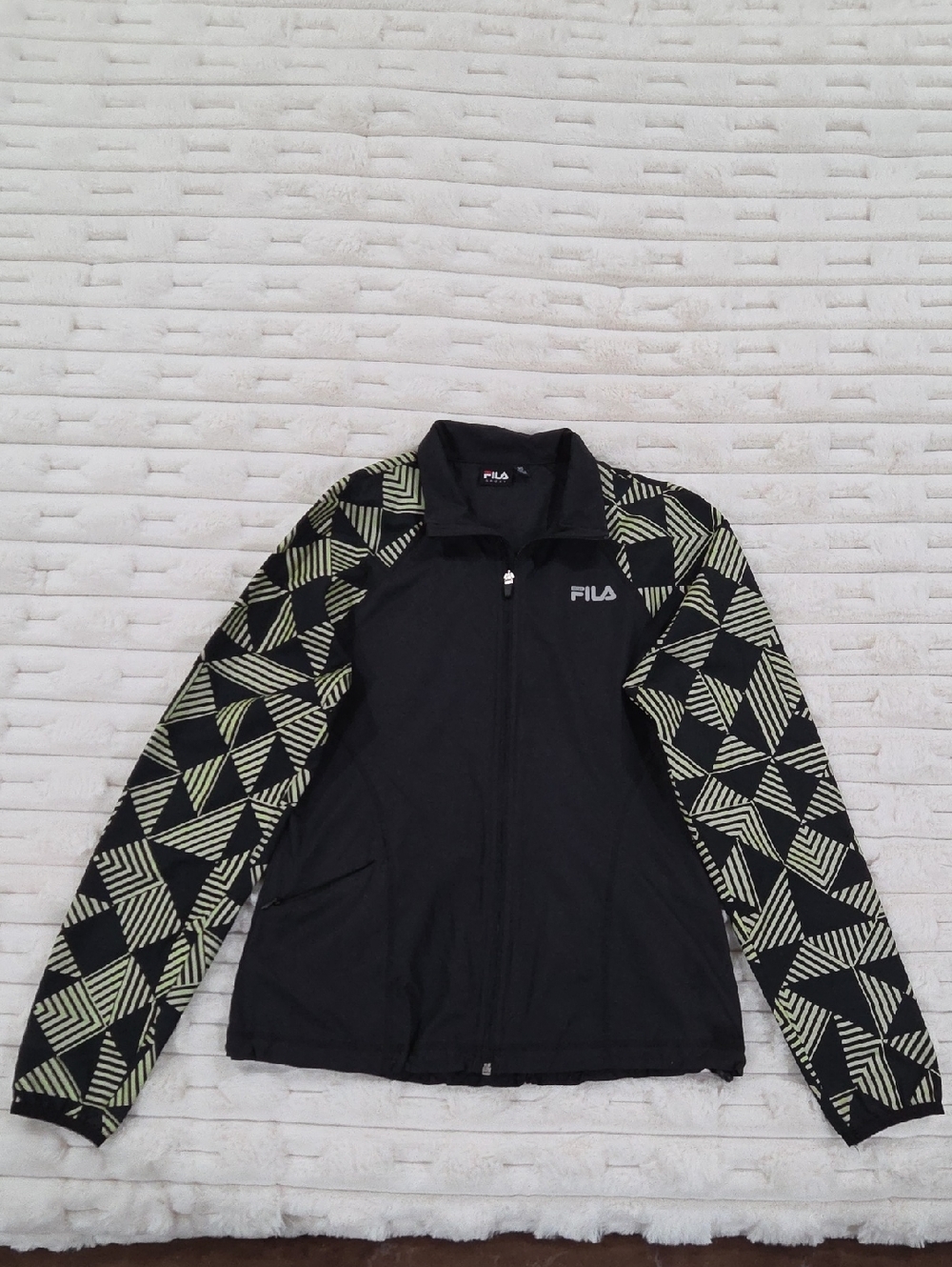 Women's Fila Sport Black Jacket with Red and White Logo